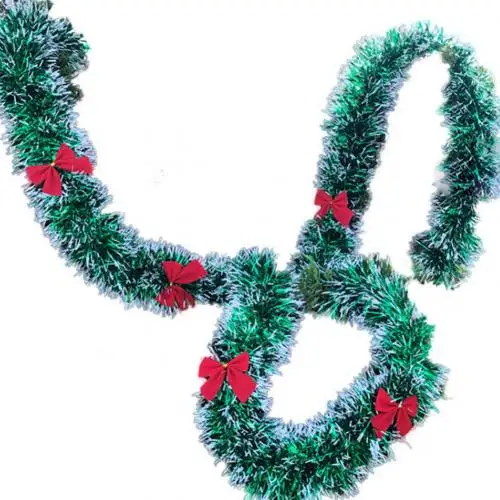 BowknotGreenRed 200 см искусственные рождественские шары с бантами гирлянда дерево орнамент торговый центр бар вечерние сад украшение на стену поставки - Цвет: BowknotGreenRed