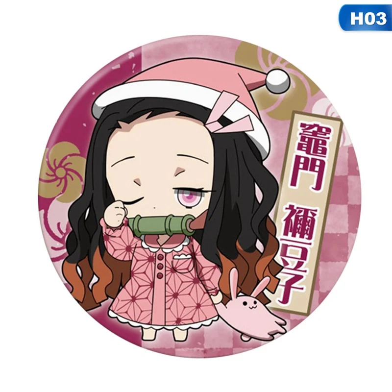 1 шт. аниме периметр Жесть значок привидение лезвие киметасу не Yaiba Kamado Tanjirou