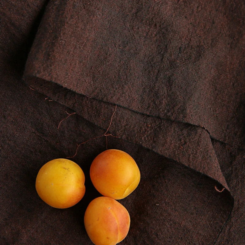 

High quality pure flax fabric Dark coffee series tissu High-end fashion design patchwork