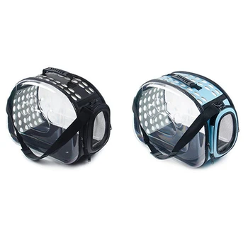 

2 pcs Pet Carrier for Dogs Cat Folding Cage Collapsible Crate Handbag Carrying Bags Pets Transport Bag-Black & Blue
