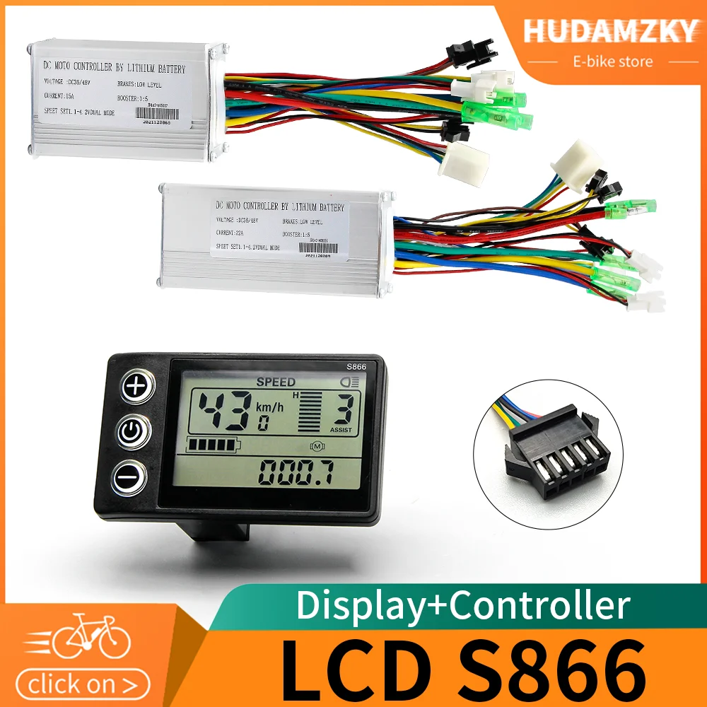 

Electric Bicycle 350W/500W Controller with S866 LCD Display for HUB wheel motor Electric E Bike Conversion Kit