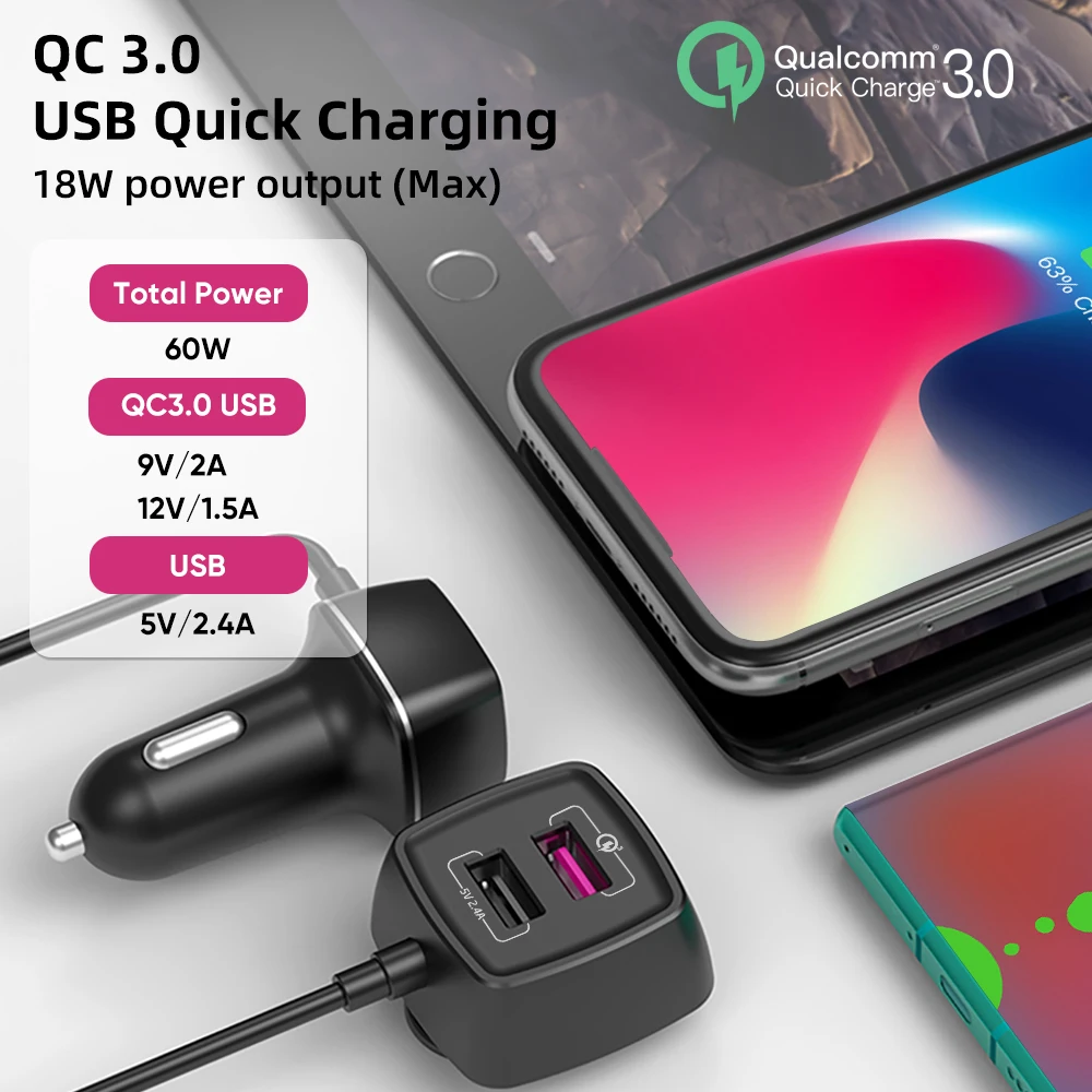 Deelife 4 USB порта автомобильное зарядное устройство в прикуриватель гнездо для