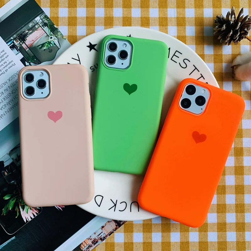 Love Soft TPU Silicone Phone Case For Apple iPhone 5 5s SE 2020 6 6s 7 8 Plus X 10 XR XS 11 Pro Max Candy Color Back Cover Capa |