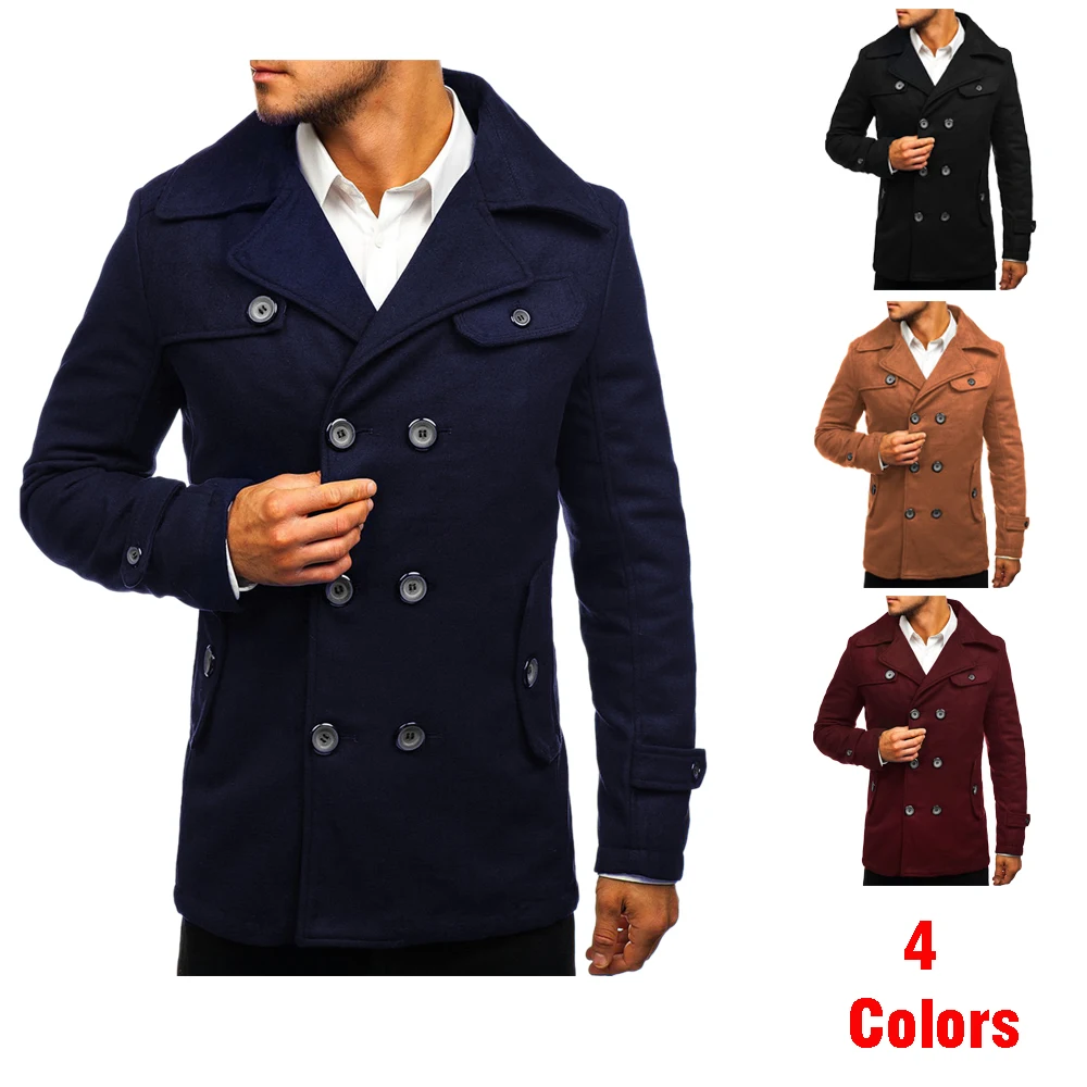 Men's Coat Fall / Winter Warm Trench Coat Outside Button Coat Coat Jacket Casual Fashion High Quality Men's Coat Top Men's Coat Fall / Winter Warm Trench Coat Outside Button Coat Coat Jacket Casual Fashion High Quality Men's Coat Top