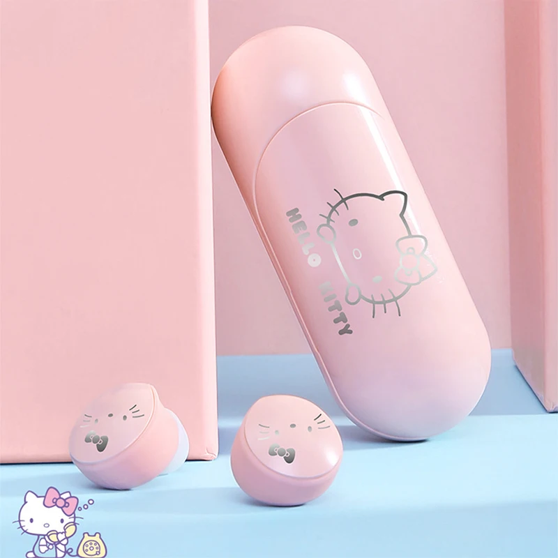 Bluetooth-Earphone Charging-Case Mini Headset Noise-Reduction Hello-Kitty Wireless Smart-Touch