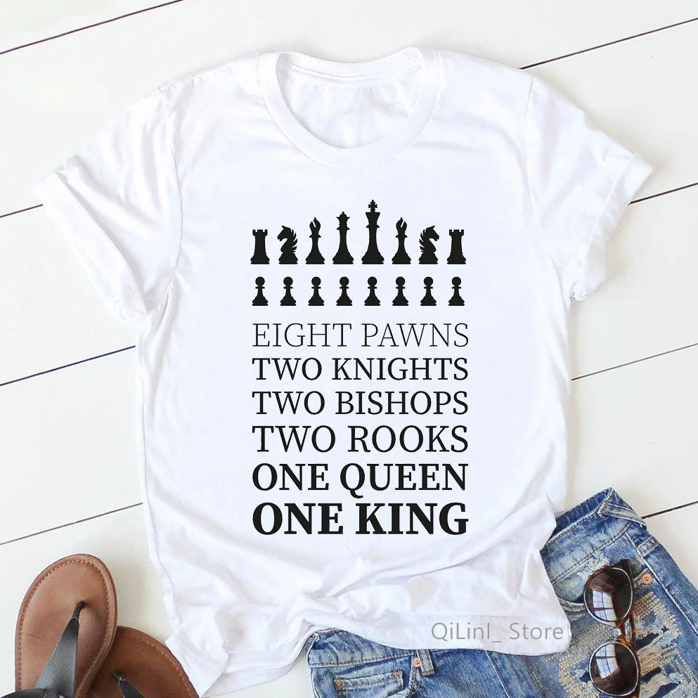 Novelty design Dancing Chess Print funny t shirts women streetwear chess lover friends birthday gift Personalized punk tshirt cheap graphic tees Tees