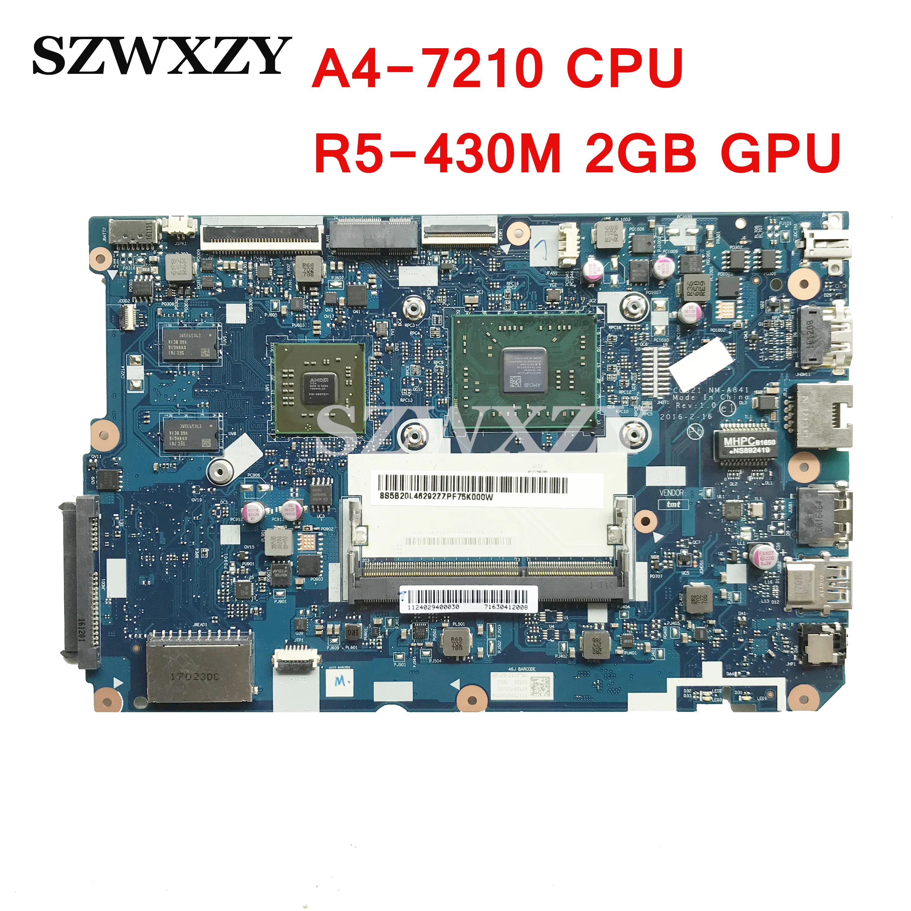 5B20L46292 для lenovo Ideapad 110 15ACL Материнская плата ноутбука A4 7210 процессор R5 430M/2G GPU CG521 NM