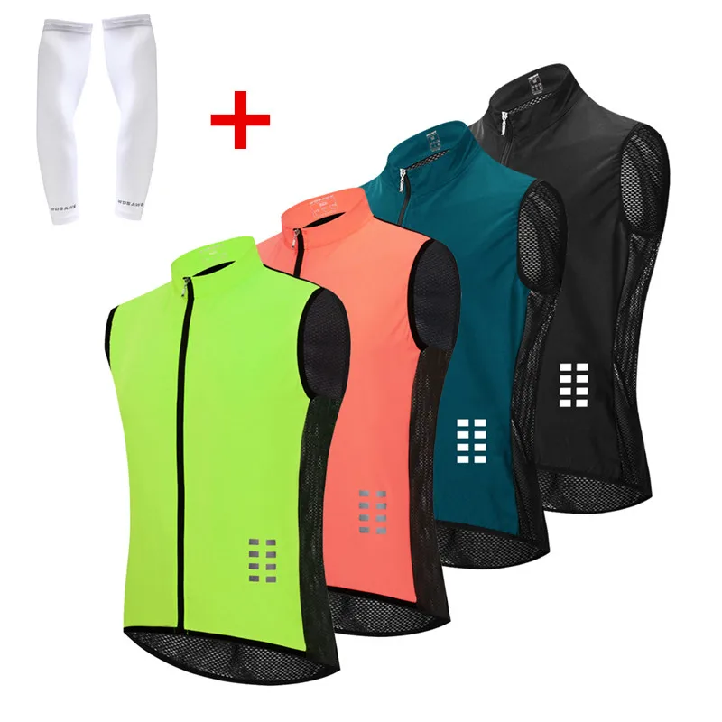 WOSAWE-gilet de cyclisme réfléchissant, sans manches, en tissu ajouré, coupe-vent, maille, vêtements respirants, pour l'été