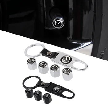 

Car Tire Valve Cap Wheel Accessories with Key Chain for Mazda Logo 3 2 Axela 6 Atenza MX5 CX9 CX5 CX7 323 626 Speed Car Styling