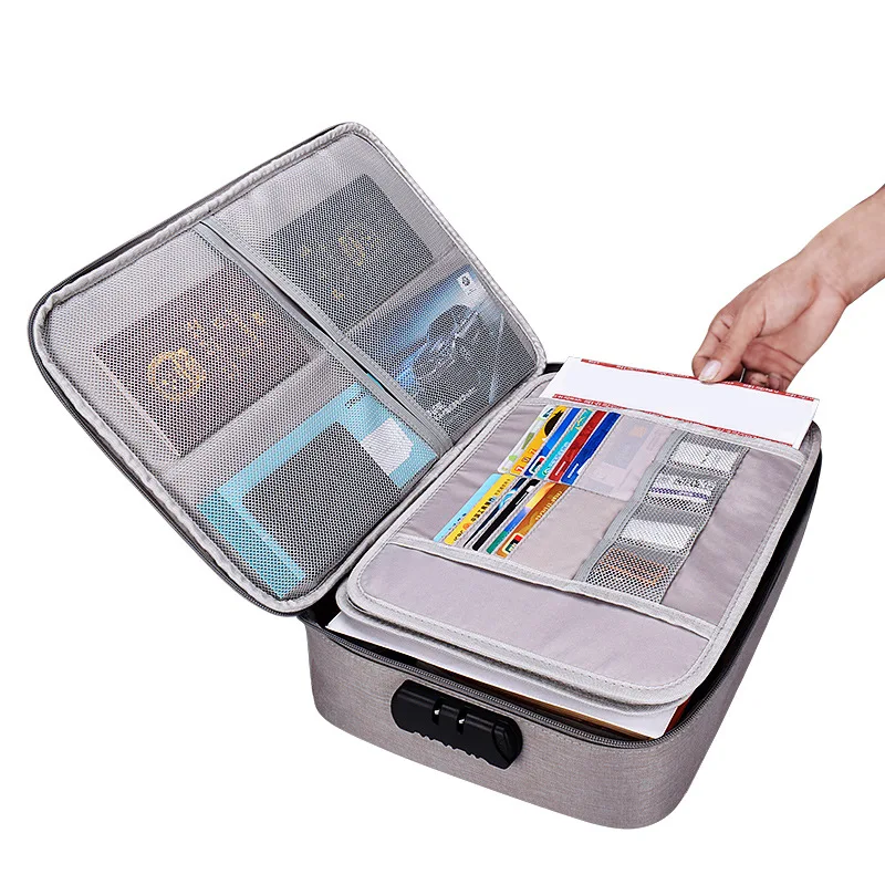 

A4 File Folder with Lock Large Storage Document Bag Multifunctional Filing Products Big 6 Layers Portfolio Organizer Holder Box