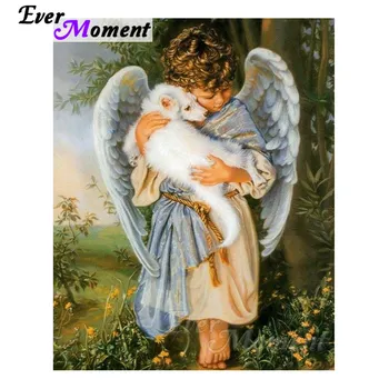 

Ever Moment Diamond Painting Lovely Angel Boy Little Lamb Full Square Resin Drills Mosaic Embroidery Handicraft Decoration 4Y217