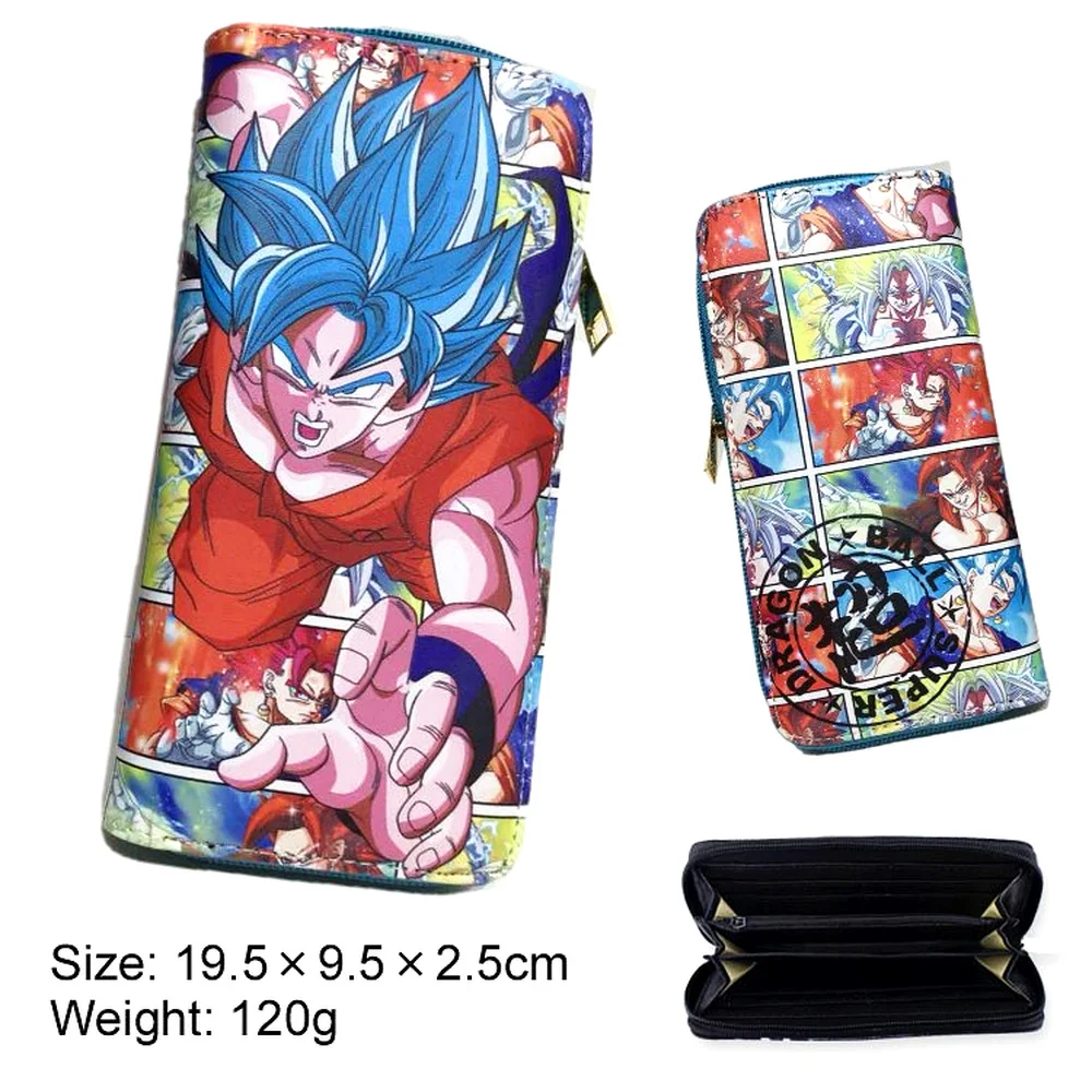 

Anime Dragon Ball Z Wallet Super Saiyan Goku Cartoon zip PU Leather Credit ID Card Holders Layers Men Women coin Print purses