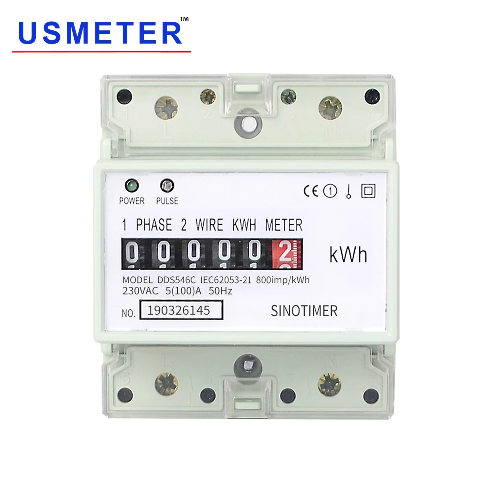 DDS546C 230V 5 (100) A 50Hz 60Hz однофазный электронный счетчик энергии кВтч 4P din рейка