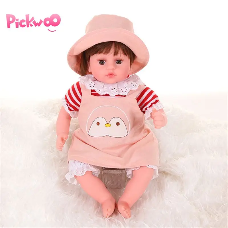 

Pickwoo Lovely Princess Reborn Baby Doll Soft Vinyl Cloth Intelligent sensing Lifelike Bonecas Meninas Doll For Children vs NPK