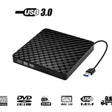 Внешний чехол с оптическим приводом, тонкий портативный USB 3,0 DVD/CD перезаписывающая горелка Superdrive, для ноутбука Настольный ПК Windows Linux iMac