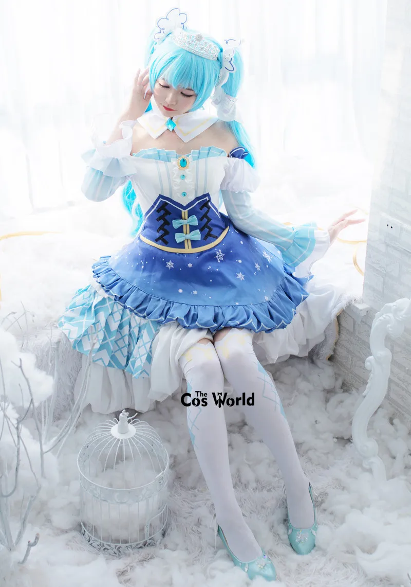 2019 Miku Prinzessin Schneekleid Uniform Outfits Anime Cosplay Kostüme 2