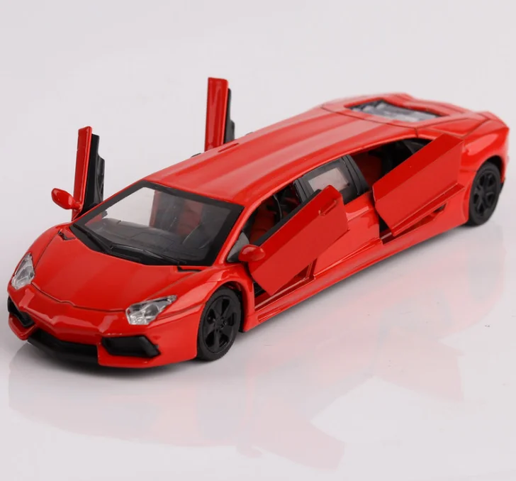 Удлиненная 1:32 литая под давлением Модель автомобиля игрушки растягивающийся лимузин с вытягиванием назад звуковой светильник для детей игрушки - Цвет: N