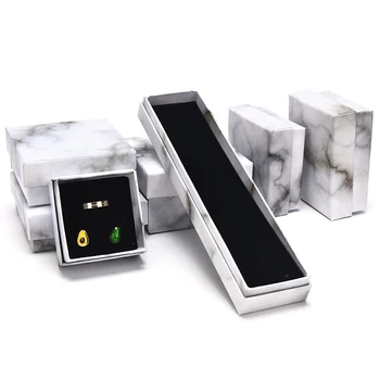 

1Pcs Marble Jewelry Box Necklace Bracelet Rings Carton Packaging Display Box Gifts Jewelry Storage Organizer Holder