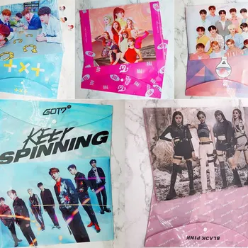 

GOT7 TWICE Folder File Bag Clear Document Bag Paper File Folder Stationery School Office Case