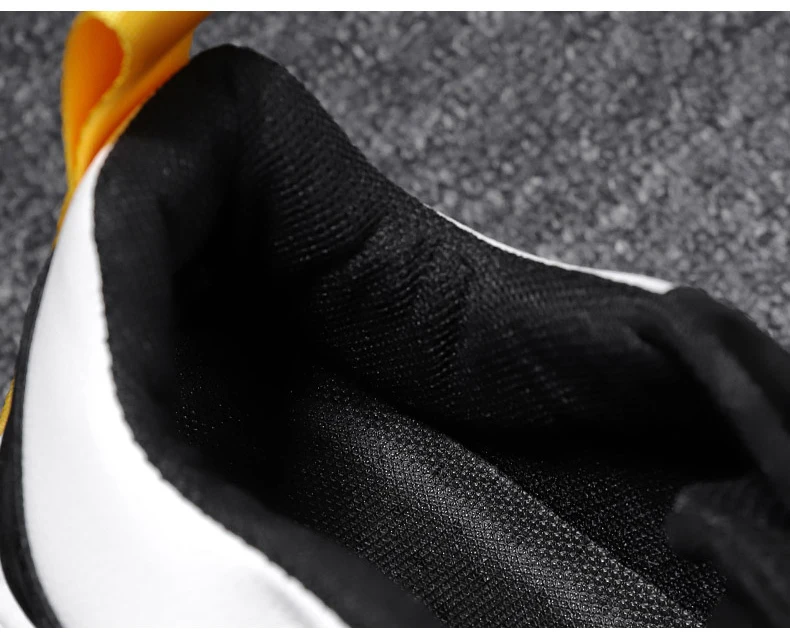 Breathable air mesh sneakers anti-slip waterproof PU shallow vulcanize shoes  lace-up wear-resistant chunkey shoes, balck white patchwork outdoor sports shoes (6)