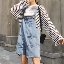 Персонализированные свободные джинсовые комбинезоны с высокой талией и дырками, лето, вымытый светильник, синие потертые шорты с широкими штанинами