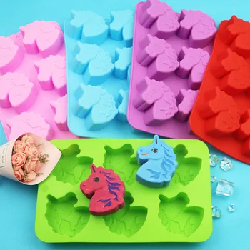 

Silicone Cake Mould Unicorn Cookie Tools Cartoon Pastry Maker Bakeware Baking Mold Gummy Jelly Candy Chocolat DIY Decoration
