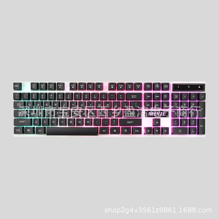 

M Crab X9 Desktop Computer Game Rainbow Backlight USB Single Keyboard Faux Machinery Handfeel Suspension Bunk Bed Key Cap