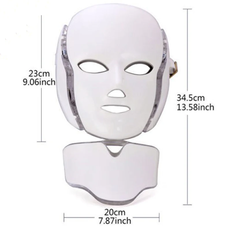  7 Colors Led Facial Mask Led Korean Photon Therapy Face Mask Machine Light Therapy Acne Mask Neck B - 33045332772