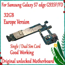 Оригинальная разблокированная материнская плата для samsung Galaxy S7 Edge G935F/G935FD 32 Гб Европейская версия с чипами материнская плата
