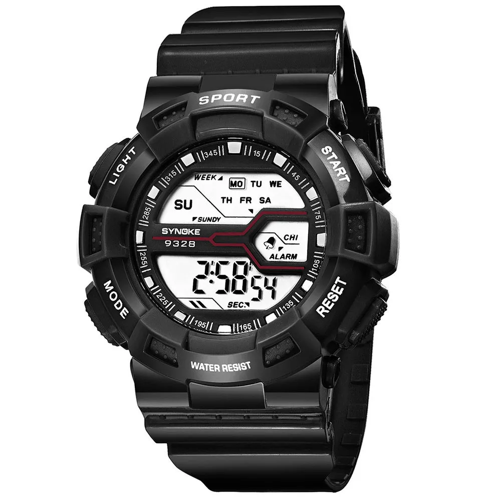 Children Boys Student Waterproof Sports Watch LED Digital Date Wristwatch Quartz Wrist Watch Kids Children relogio Feminino#A - Цвет: black
