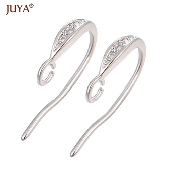 

Juya DIY Making Jewelry Earring Findings Copper Zircon Ear Hook Accessory 1 Pair