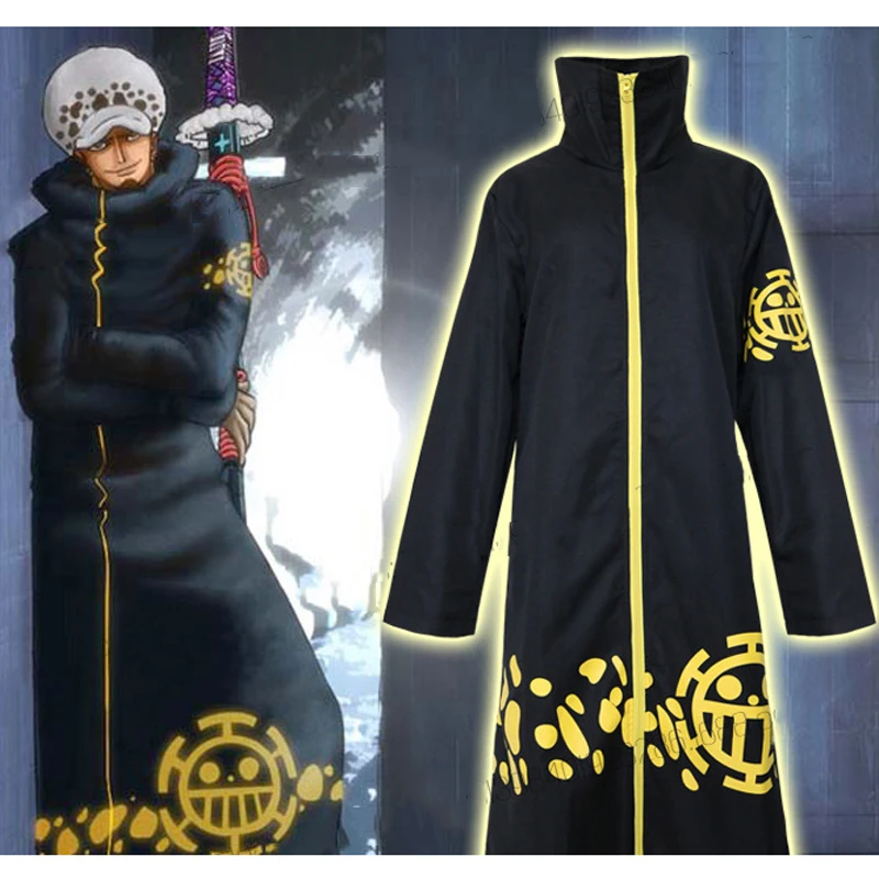Мужские куртки Trafalgar D Water Law Аниме Косплей плащи цельные вечерние Костюмы для