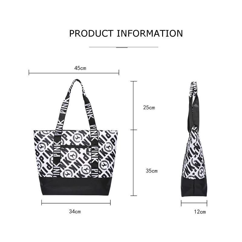 Fashion casual ladies nylon Handbag Letter pattern Shoulder Bag Large Capacity Waterproof Tophandle Bags