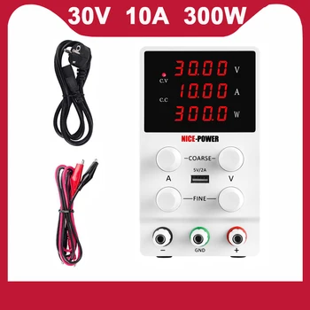 

New USB 30V 10A Voltage Regulator Stabilizer Switching Bench Source DC Laboratory 60V 5A Regulated Lab Power Supply Adjustable