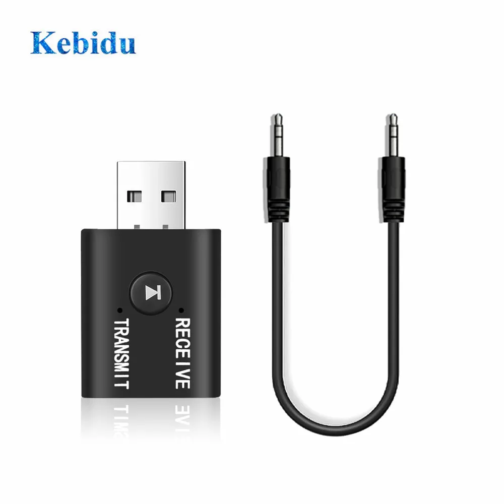 KEBIDU USB Bluetooth 5,0 адаптер 3,5 мм AUX передатчик приемник автомобильный аудио музыка беспроводной адаптер для ТВ ПК наушники Динамик