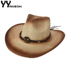 YY ручной работы деревянные ленты Sunhat мужские летние ковбойские джаз шляпа трип Кепка с козырьком от солнца женская панама с широкими полями пляжная кепка CM19024