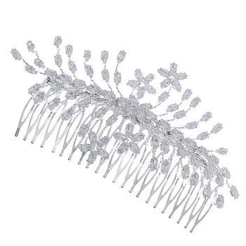 

1pc Charming Lovely Fashion Elegant Bridal Headdress Zircon Hair Comb Wedding Headdress Flower Shape Headwear for Girls