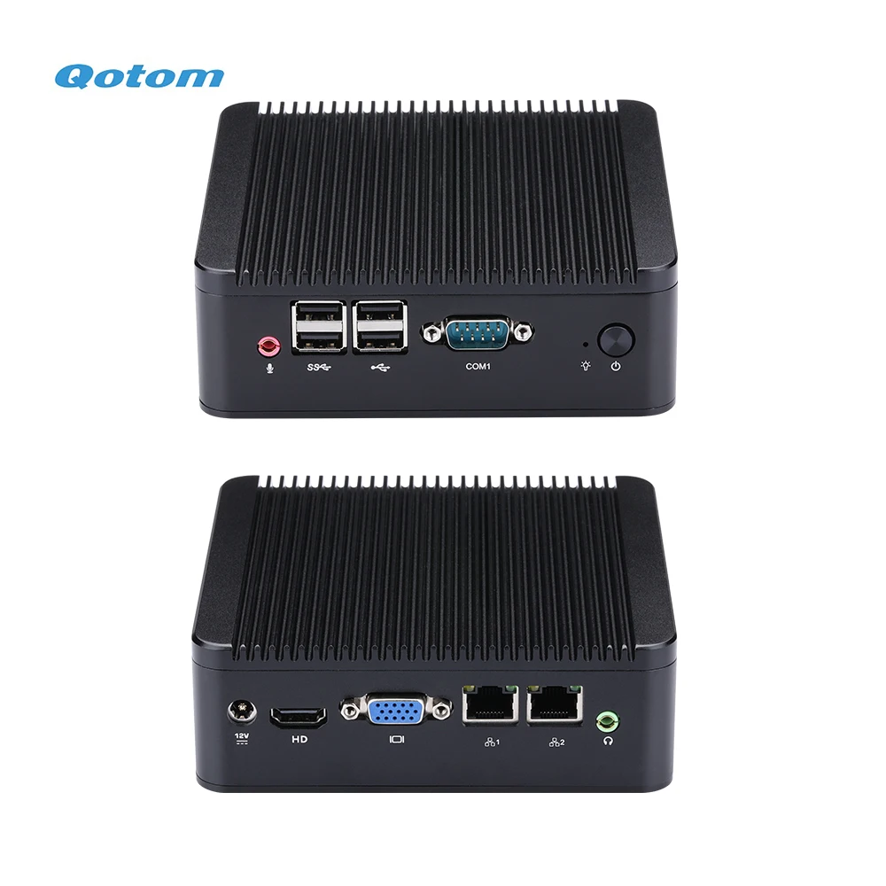 QOTOM мини ПК Core i3 процессор Dual LAN Mini PC с последовательный порт настольный компьютер