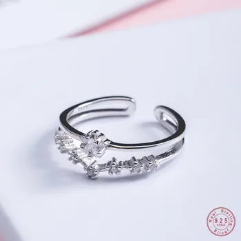 

925 Sterling Silver Simple Corolla Ring Women Creative Handmade Opening Jewelry Accessories Fashion Trend Birthday Gift