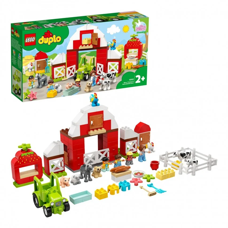 kage Grine Bitterhed Designer Lego Duplo Town Farm Tractor Barn And Animals 10952 - Clicking  Blocks - AliExpress