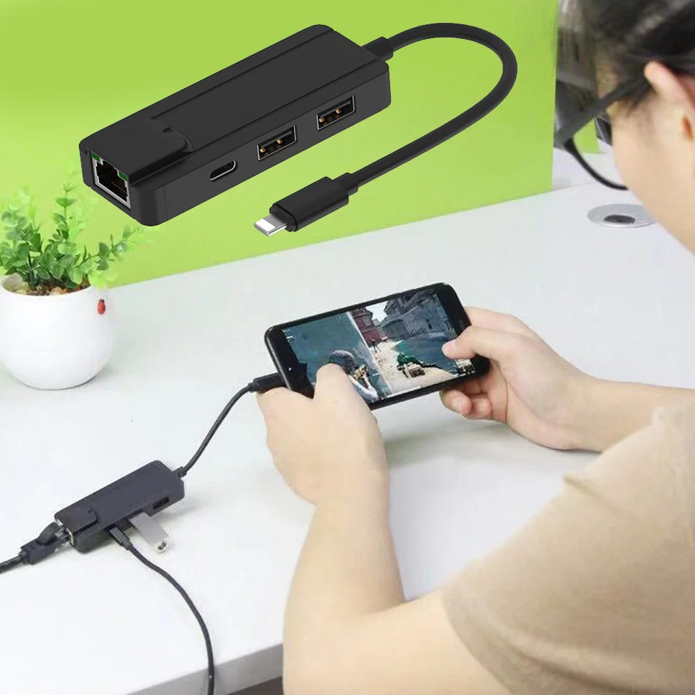 RJ45 4 порта подключи и играй проводной стабильный сетевой адаптер Ethernet широкий совместимый компьютер внешнее портативное USB планшет для IPad