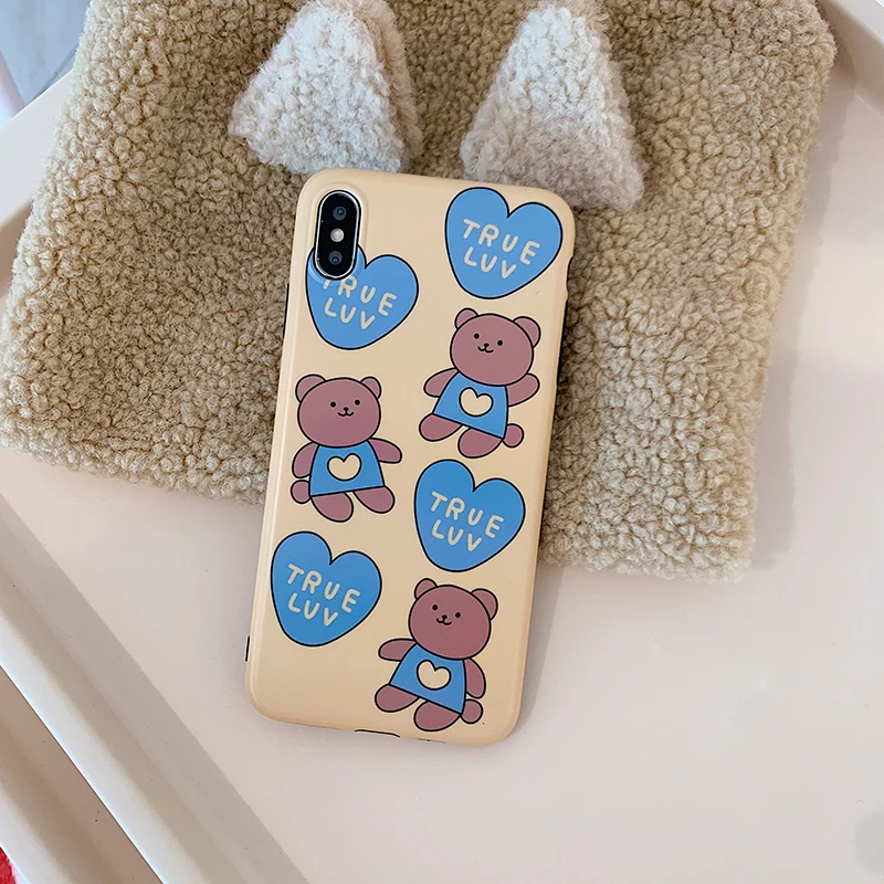 Мягкий IMD чехол для телефона с милым медвежонком для iPhone 11Pro Max 7 8 Plus X Xs Max Xr 11 Pro высококачественный прозрачный мягкий чехол Fundas