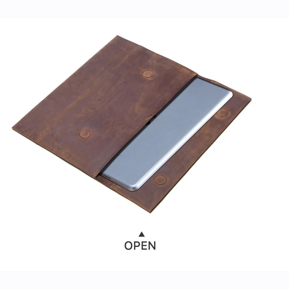 

For iPad Pro 12.9 2020 Protective Cover 100% Pure Leather with Magnetic Buckle for iPad Leather Case