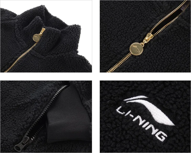 Li-Ning женский трендовый свитер, полиэстер, свободный крой, зимняя теплая подкладка, спортивные свитера, топы AWDP452 WWW1072