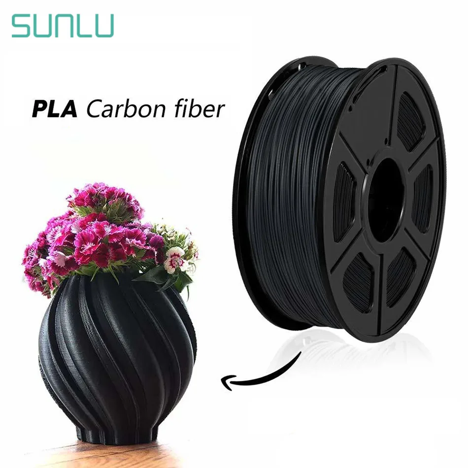 PLA Carbon Faser Filament Für 3D Drucker 1,75mm 1KG Mit Spool ungiftig Sublimation Beste Verkäufer Schwarz farbe PLA Filament|3D Druck-Materialien| - AliExpress