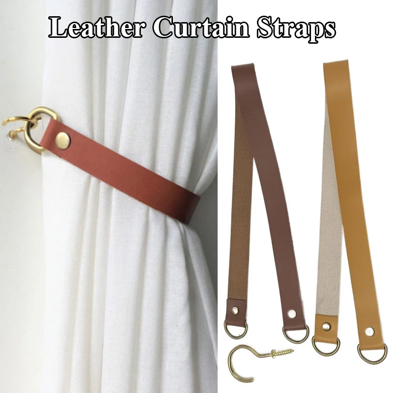Clips de cuero para cuerda Simple y moderna para colgar en el hogar, cinturones creativos, accesorios de para cortinas, unidad| Accesorios decorativos de cortinas| - AliExpress