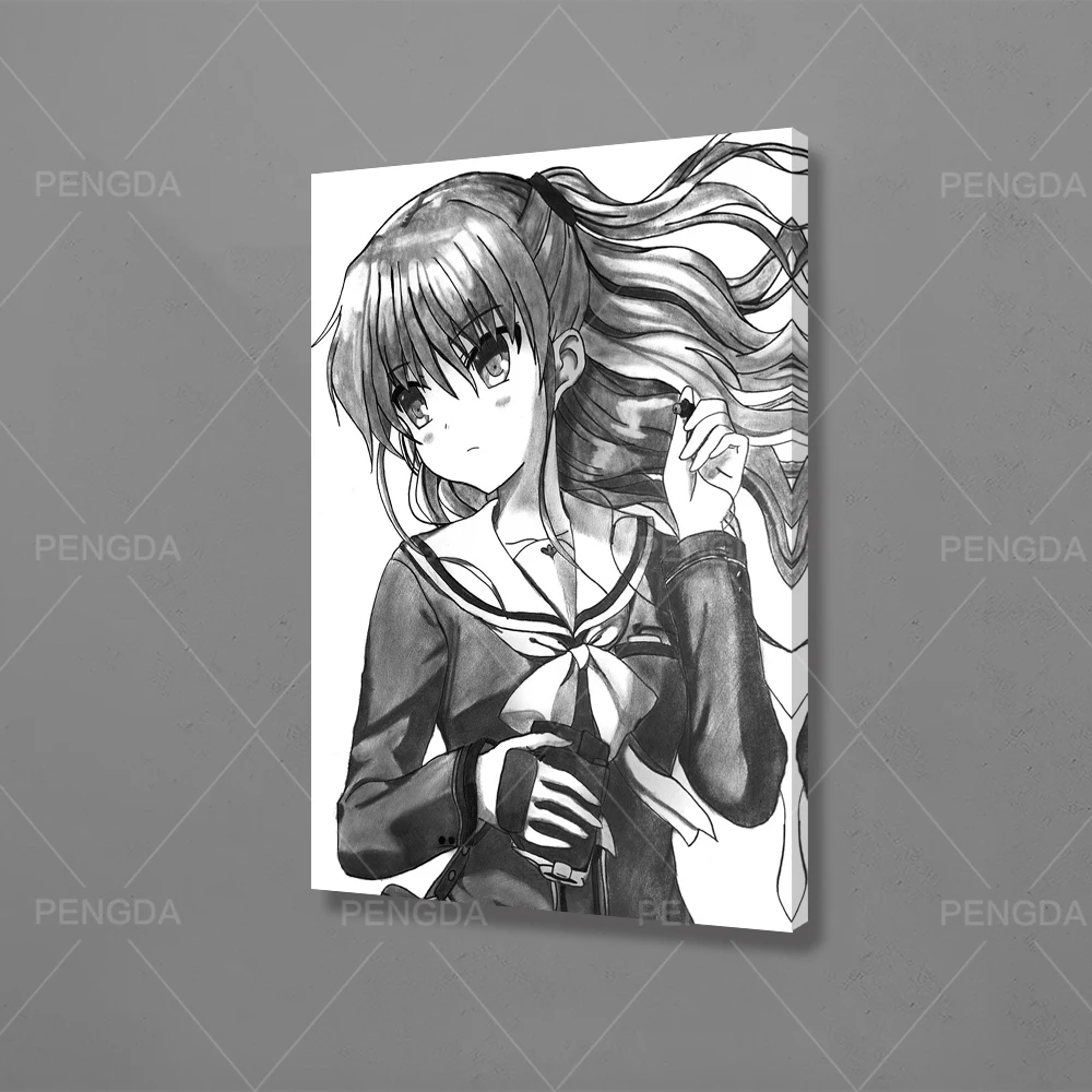 Canvas Painting Print Modular Black Cute Girl Anime Poster Wall Art HD Pictures Beautiful Home Decor Artwork Bedroom Framework | Дом и сад