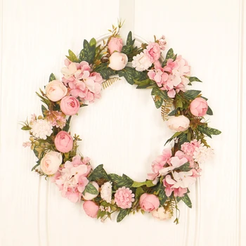 

Artificial Simulation Flower Hanging Wreath Garland Wedding Engagement Party Home Decor With Heart Shaped Home Hanging Decor