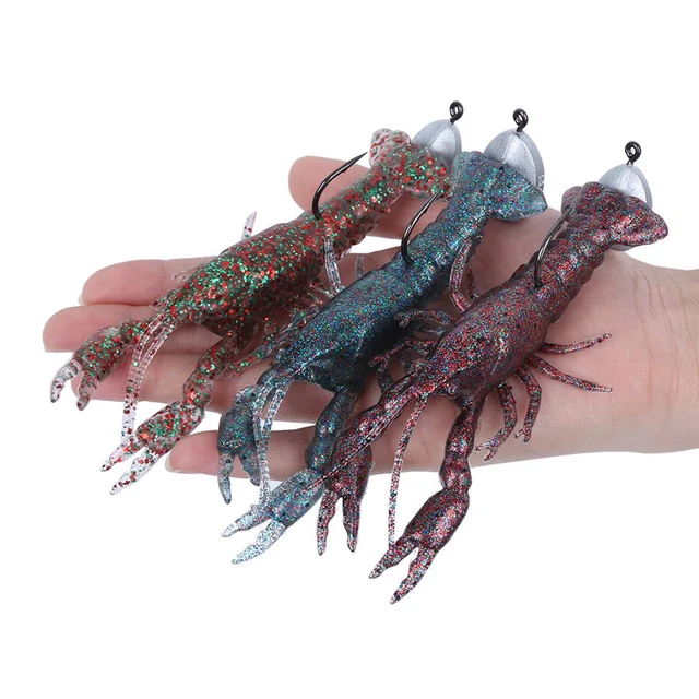 3PCS Lobster Fishing Lures PVC Shiny Attractive Lobster Appearance