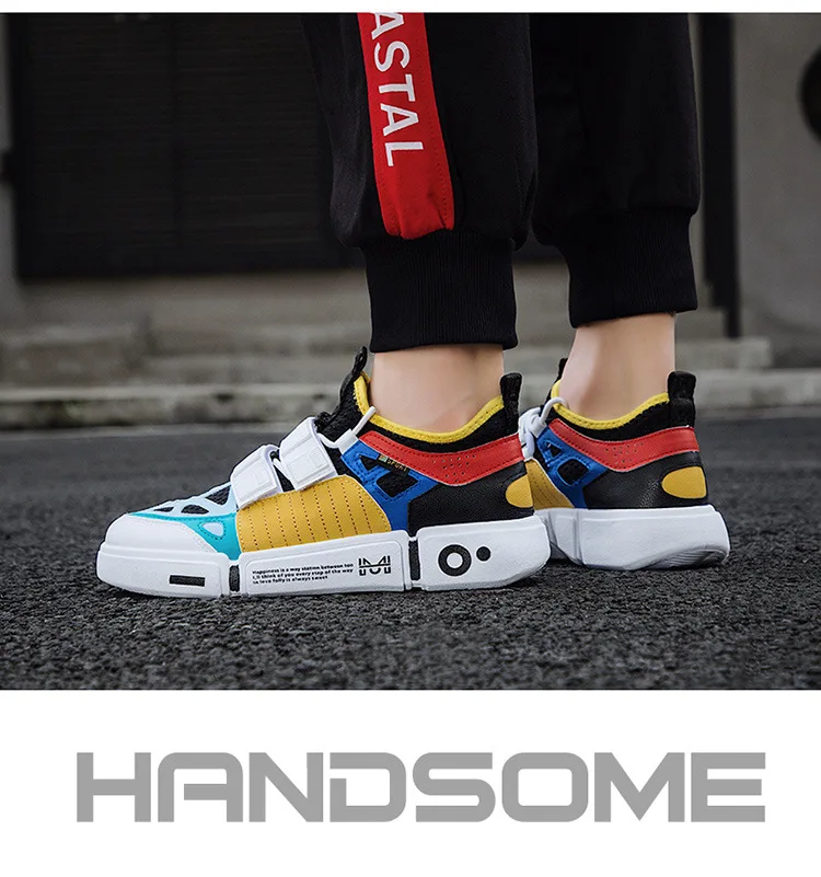 Новые модные Harajuku кроссовки на платформе для мужчин, Осенние повседневные прогулочные массивные кроссовки, уличные спортивные кроссовки